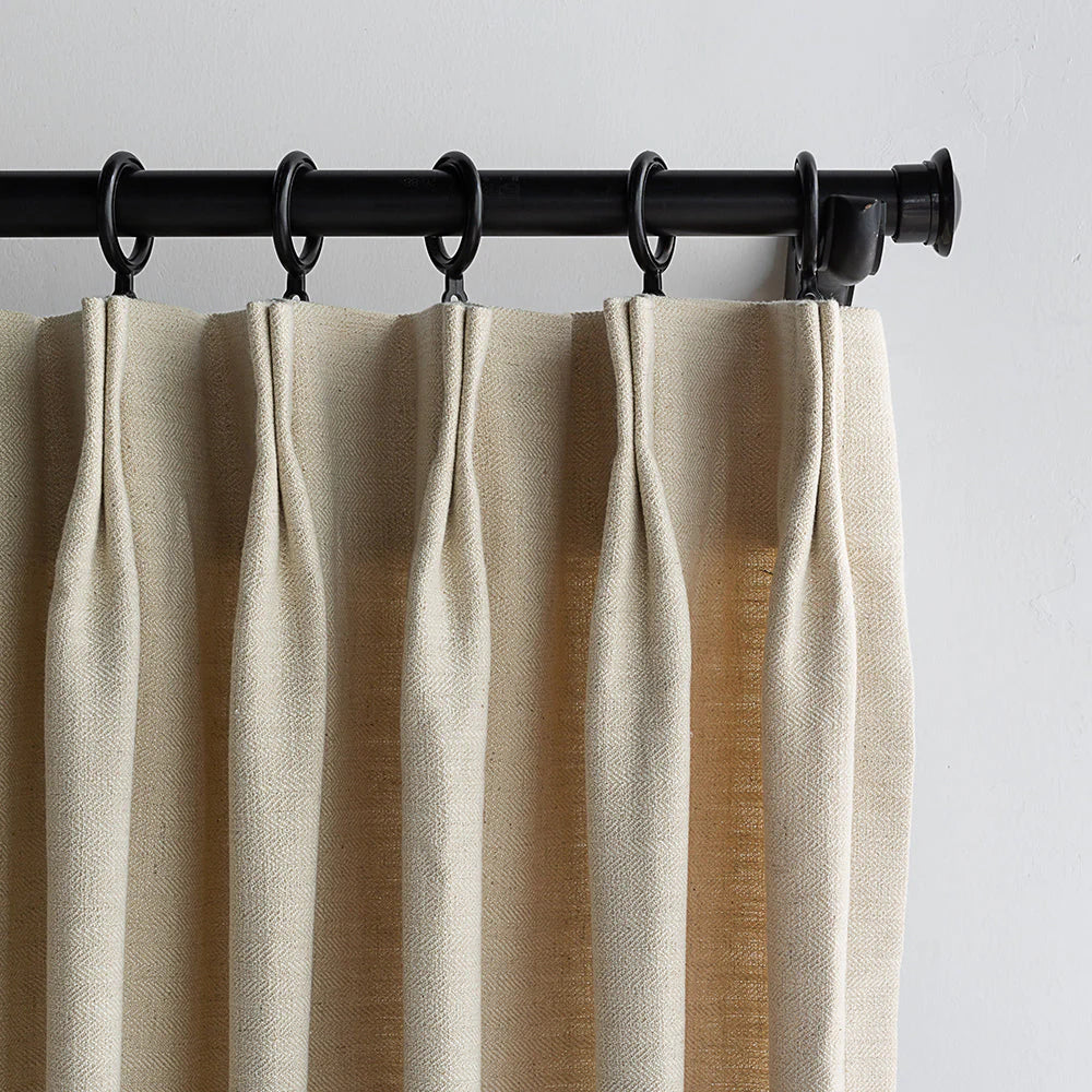 Japandi Cotton Blackout Curtains | Pleated