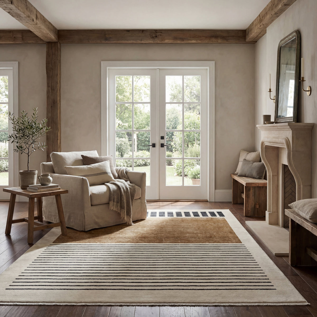 Japandi Block Striped Rug - Anette – view 2
