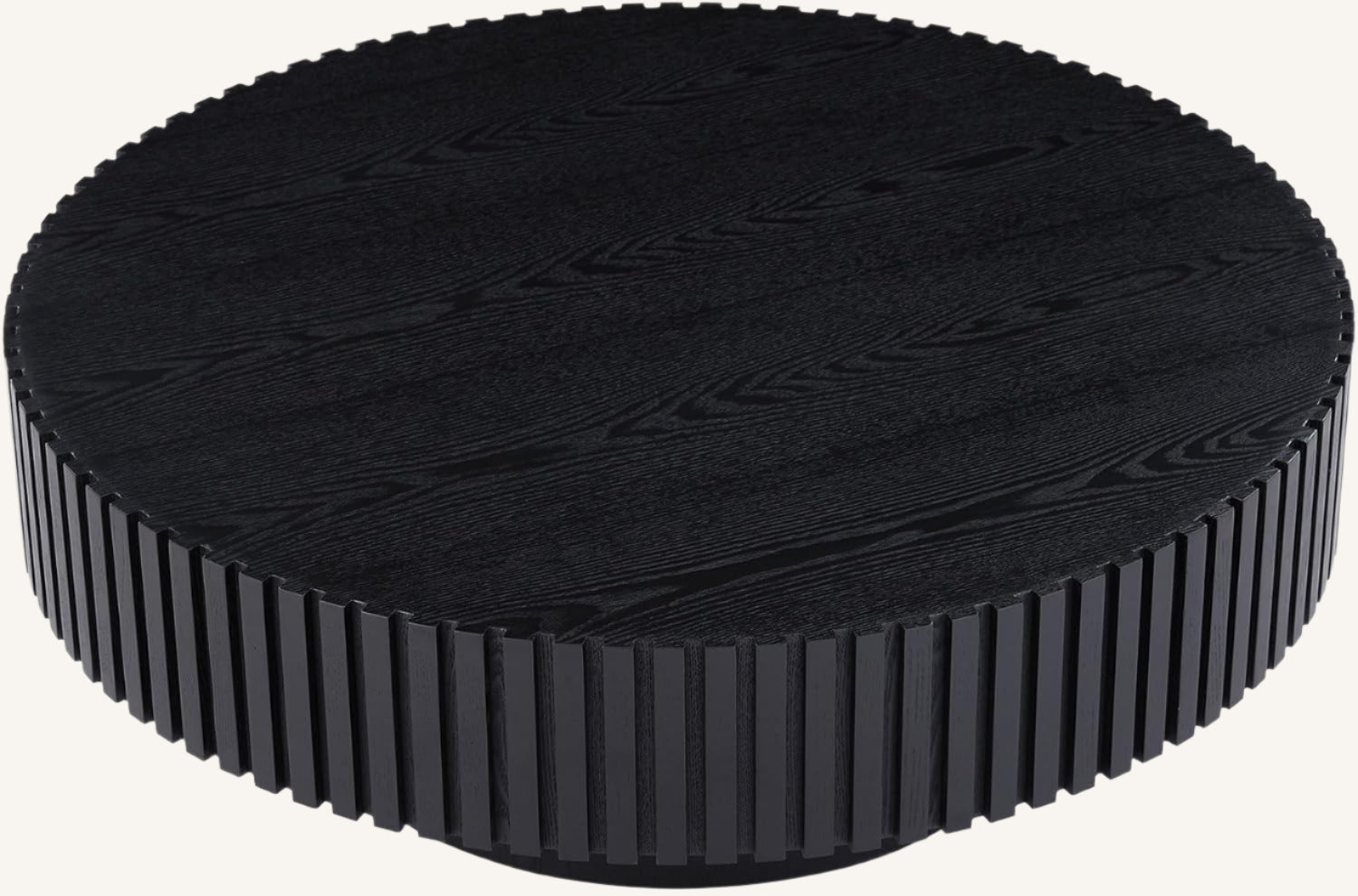 Round Black Japandi Coffee Table