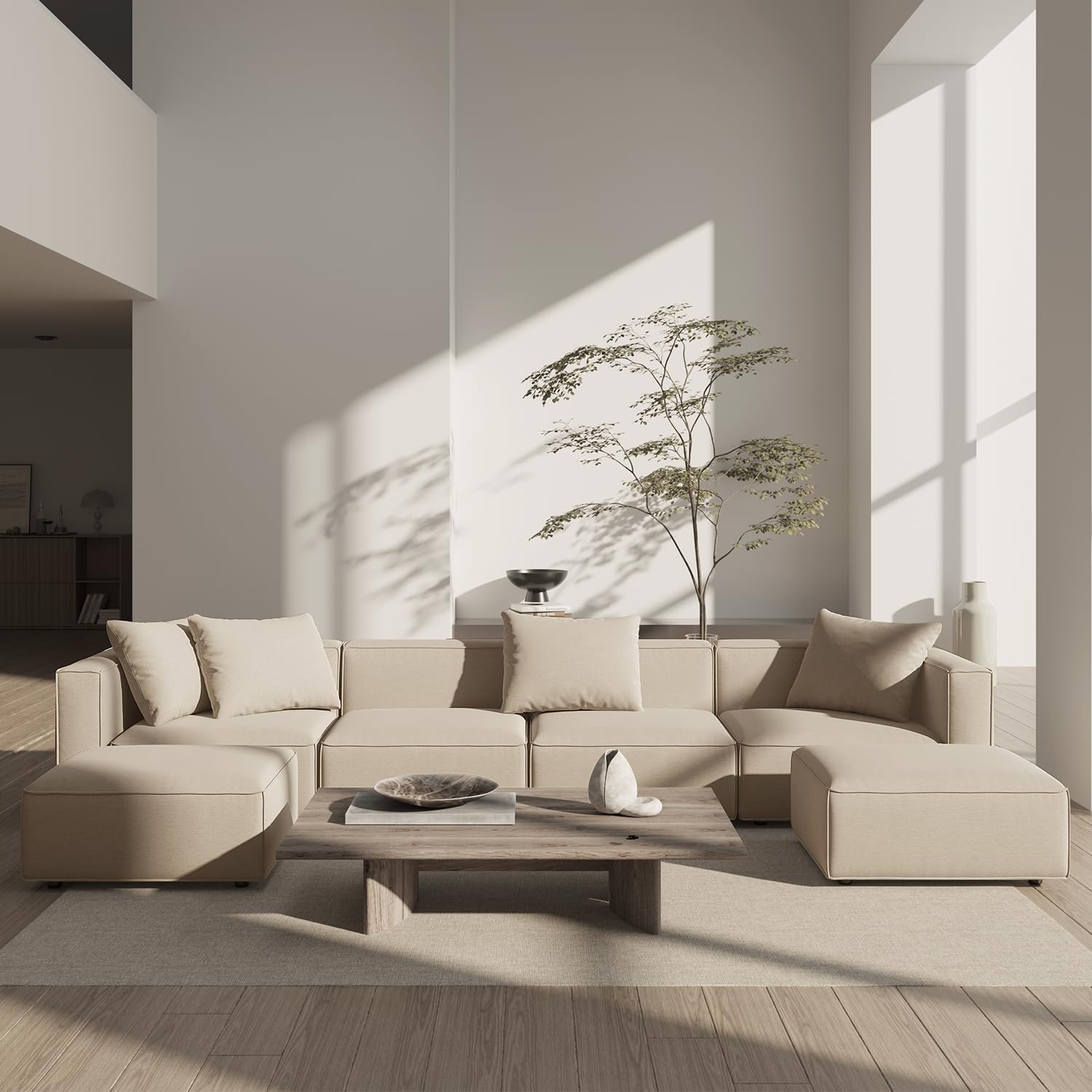Japandi U-Shape Sectional Sofa