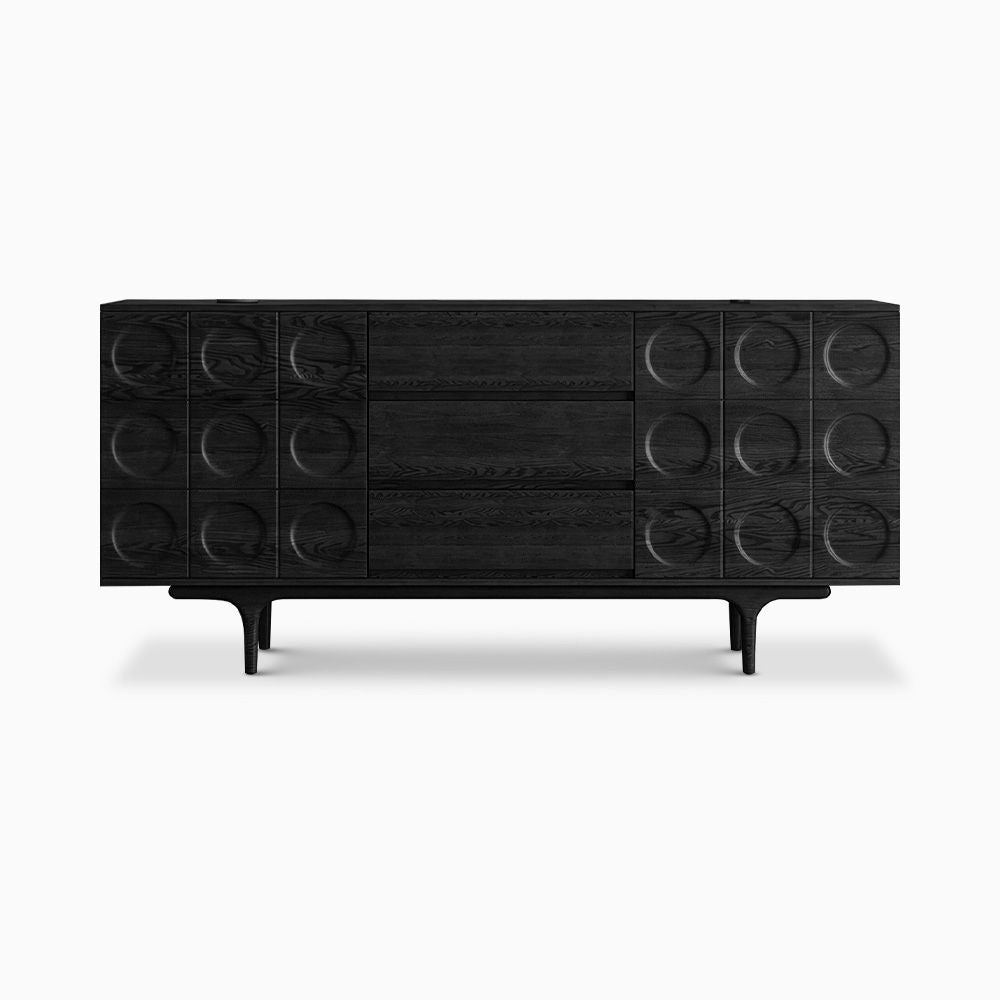 Japandi Black Wood Sideboard