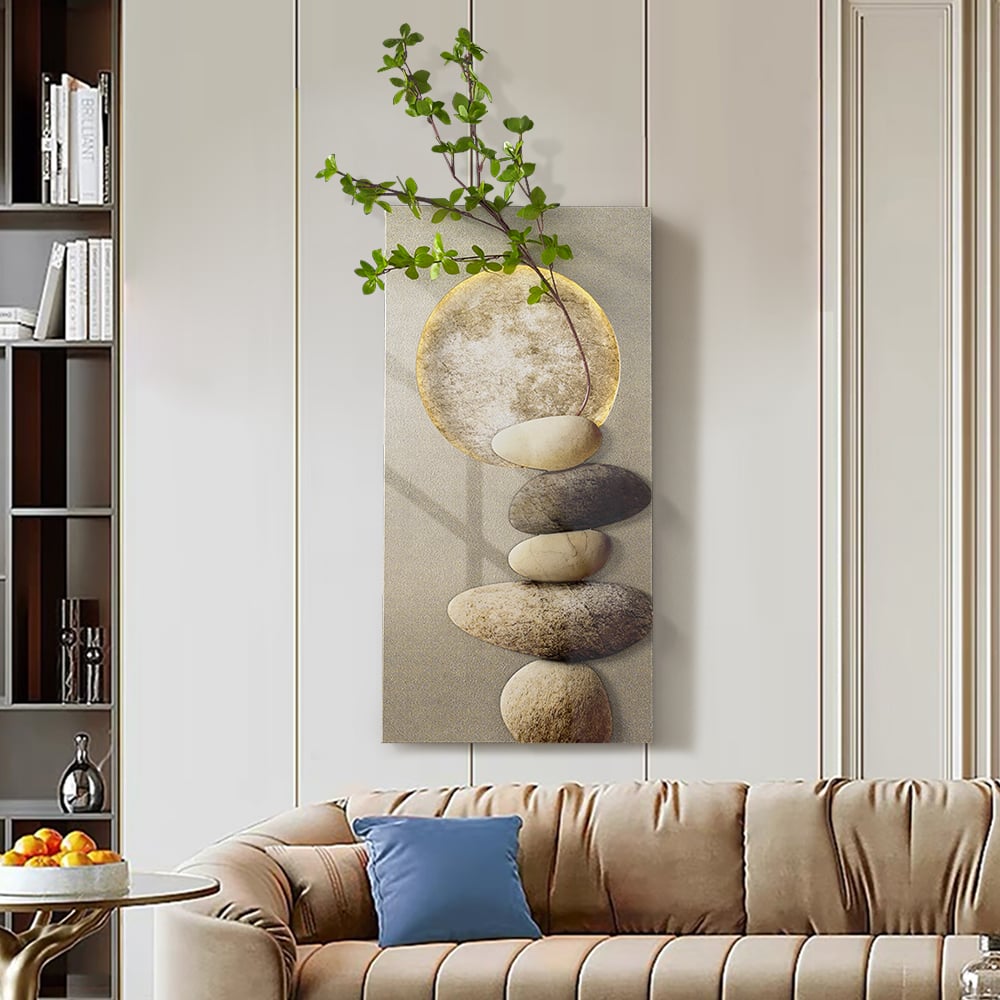 Japandi Zen Stones LED Wall Art – view 3
