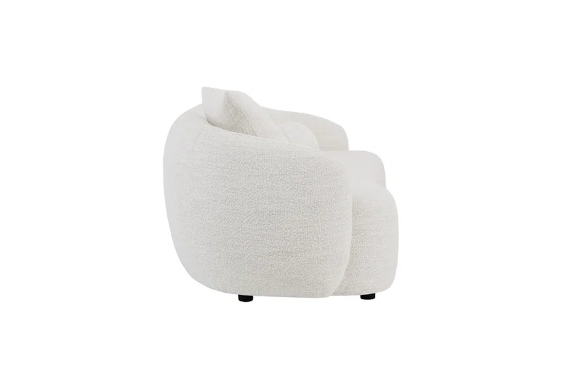 White Japandi Bouclé Sofa