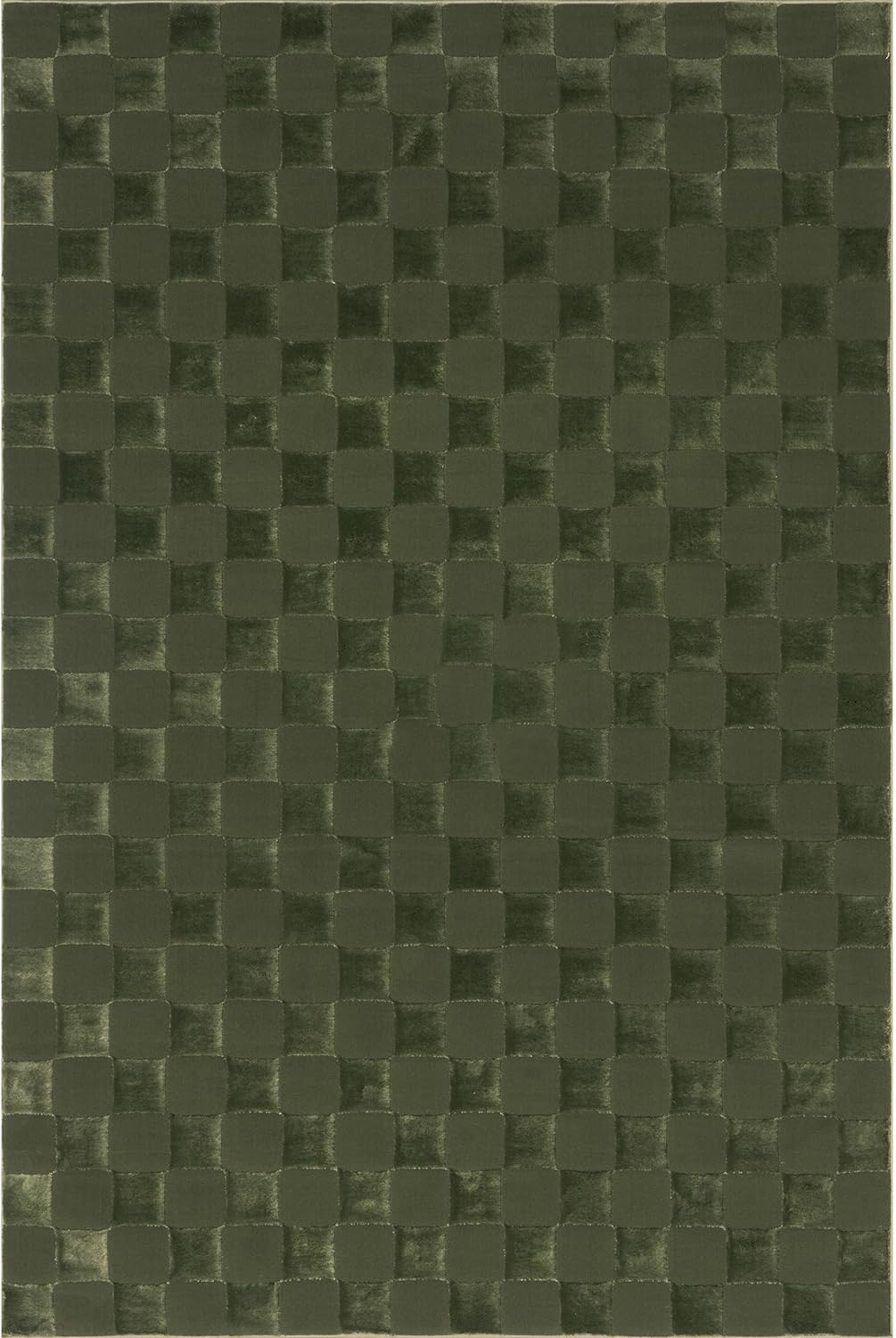 Japandi Green Checkered Rug