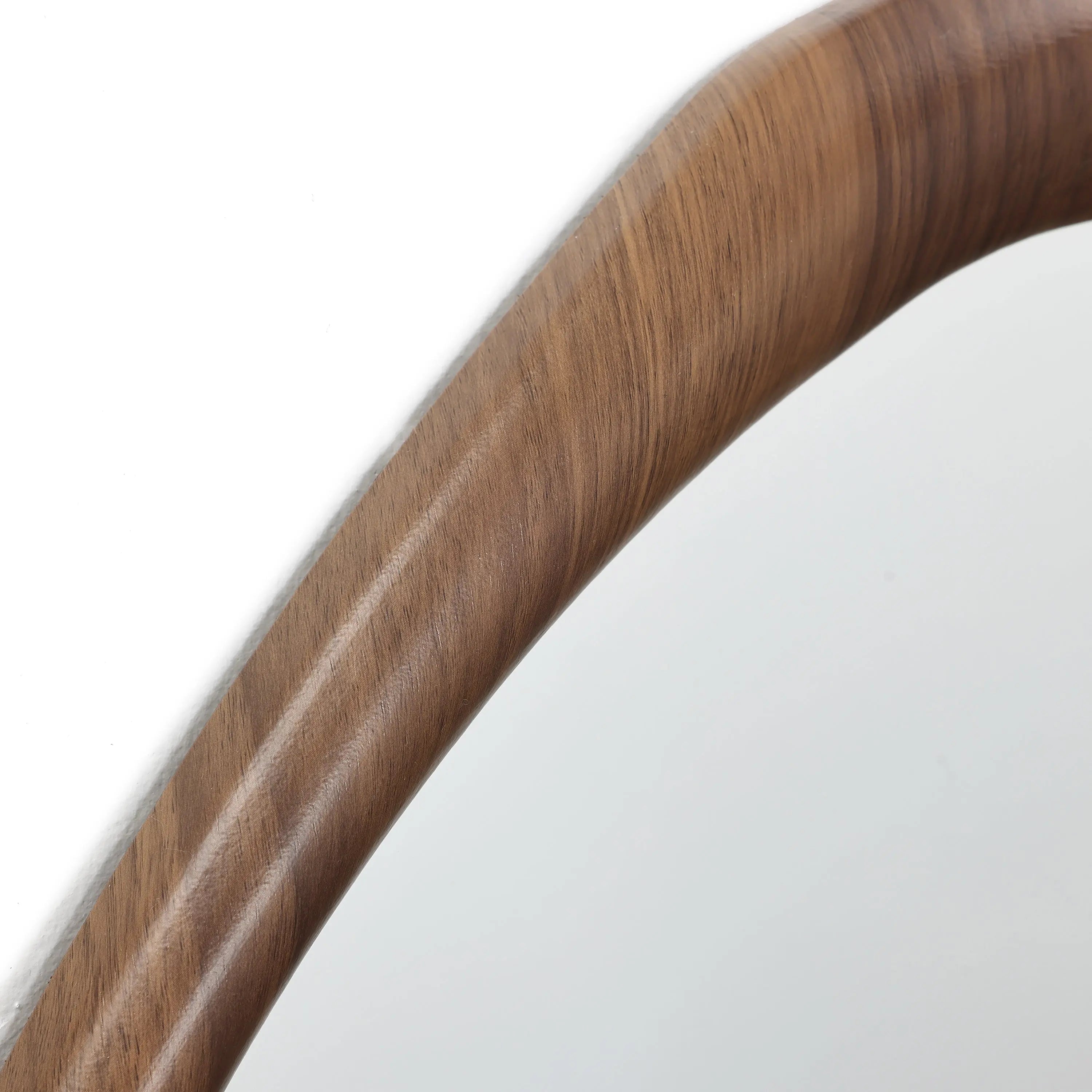 Japandi Rectangular Brown Wood Wall Mirror