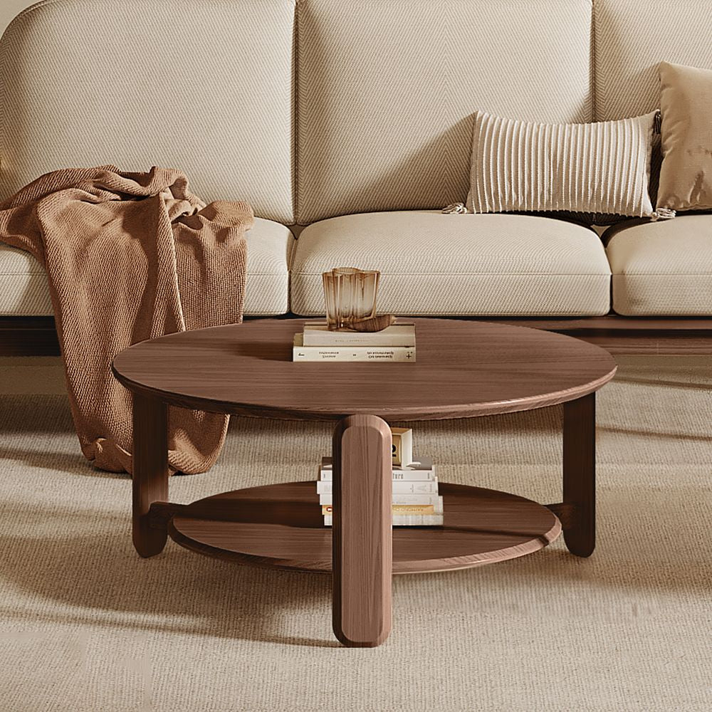 Japandi Round Two-Tier Coffee Table