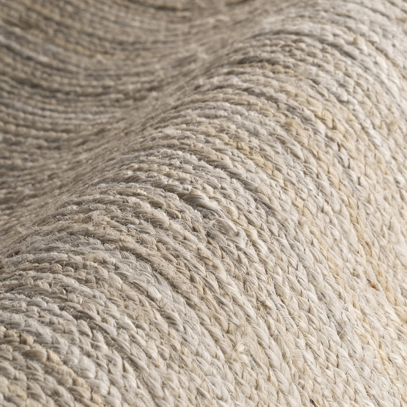 Japandi Braided Jute Rug - Off White