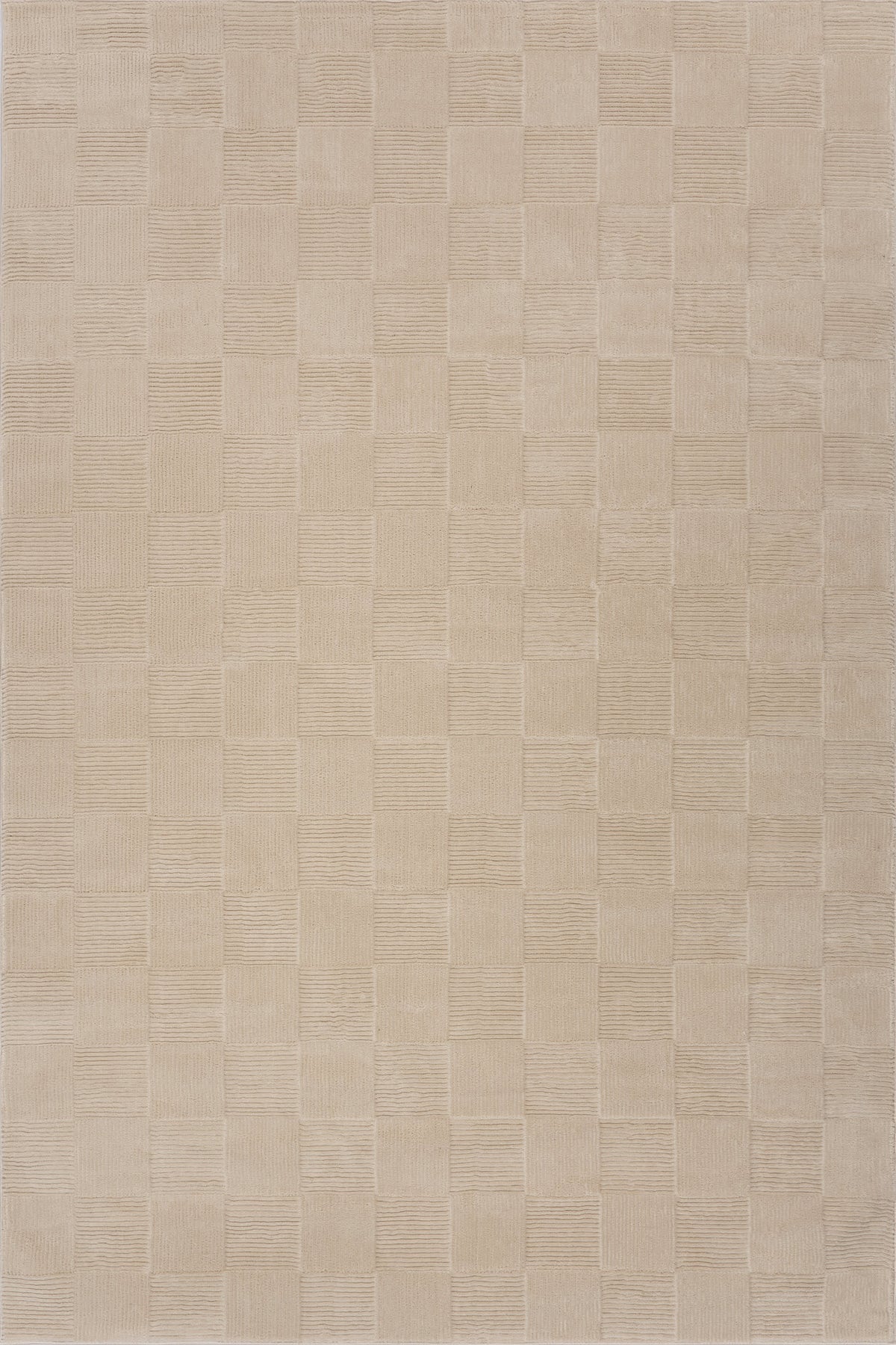 Japandi Washable Ribbed Checkered Rug - Minra