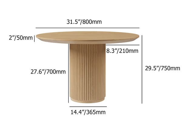 Japandi Small Round Wood Table