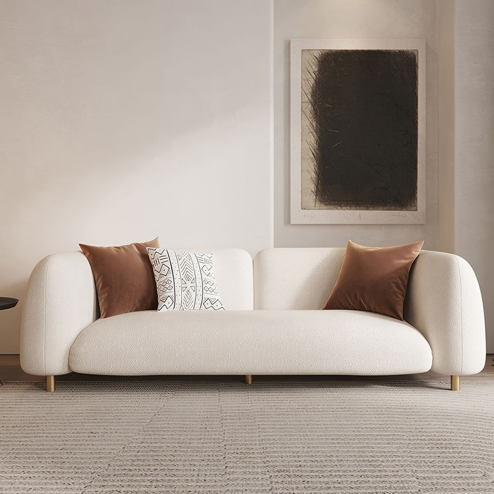 Japandi Velvet Upholstered Sofa