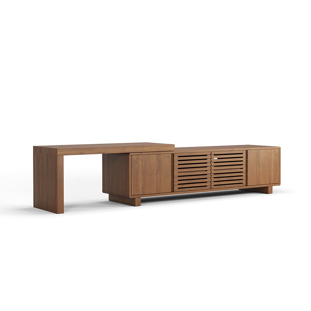 Japandi Walnut TV Stand