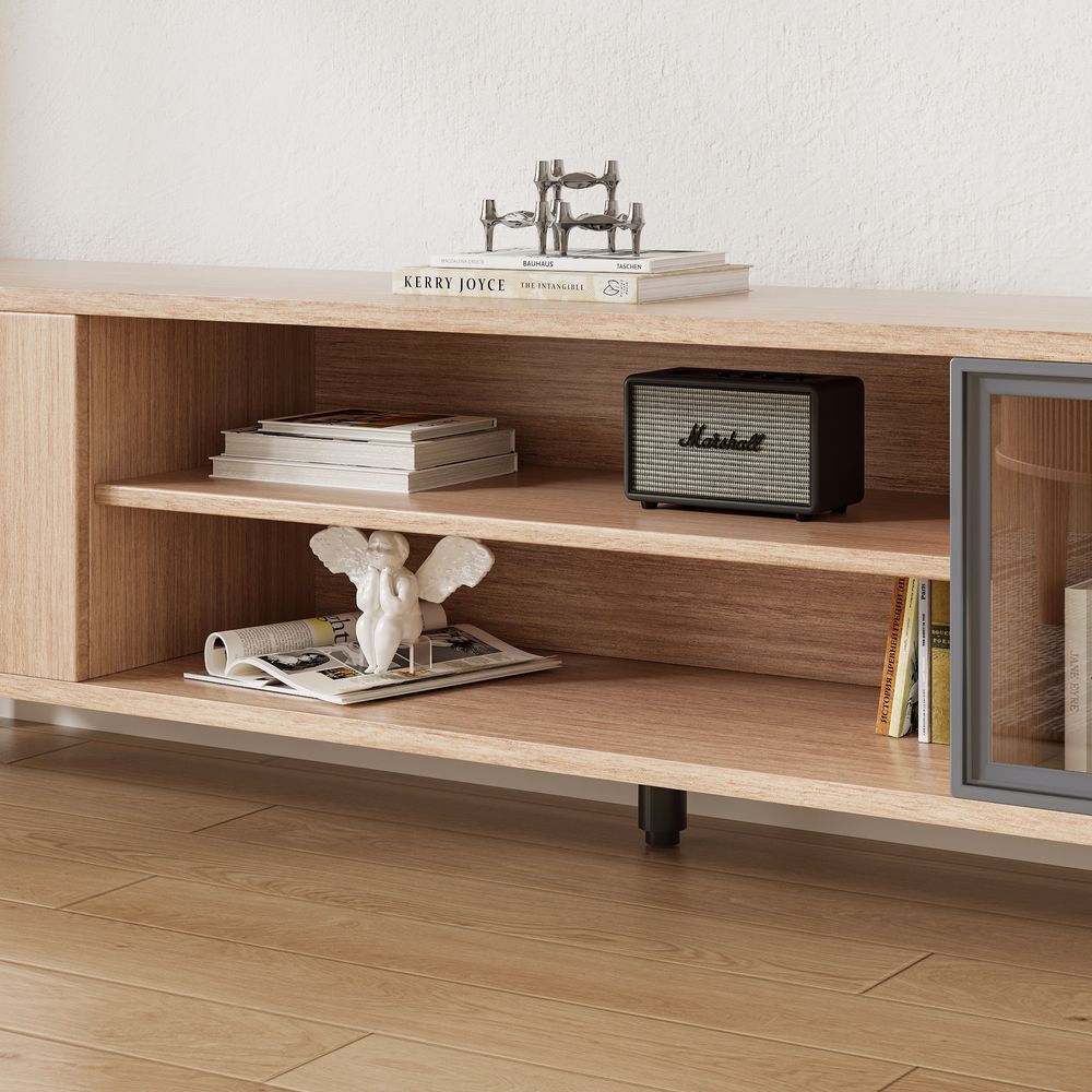 Japandi TV Stand with Entertainment Center