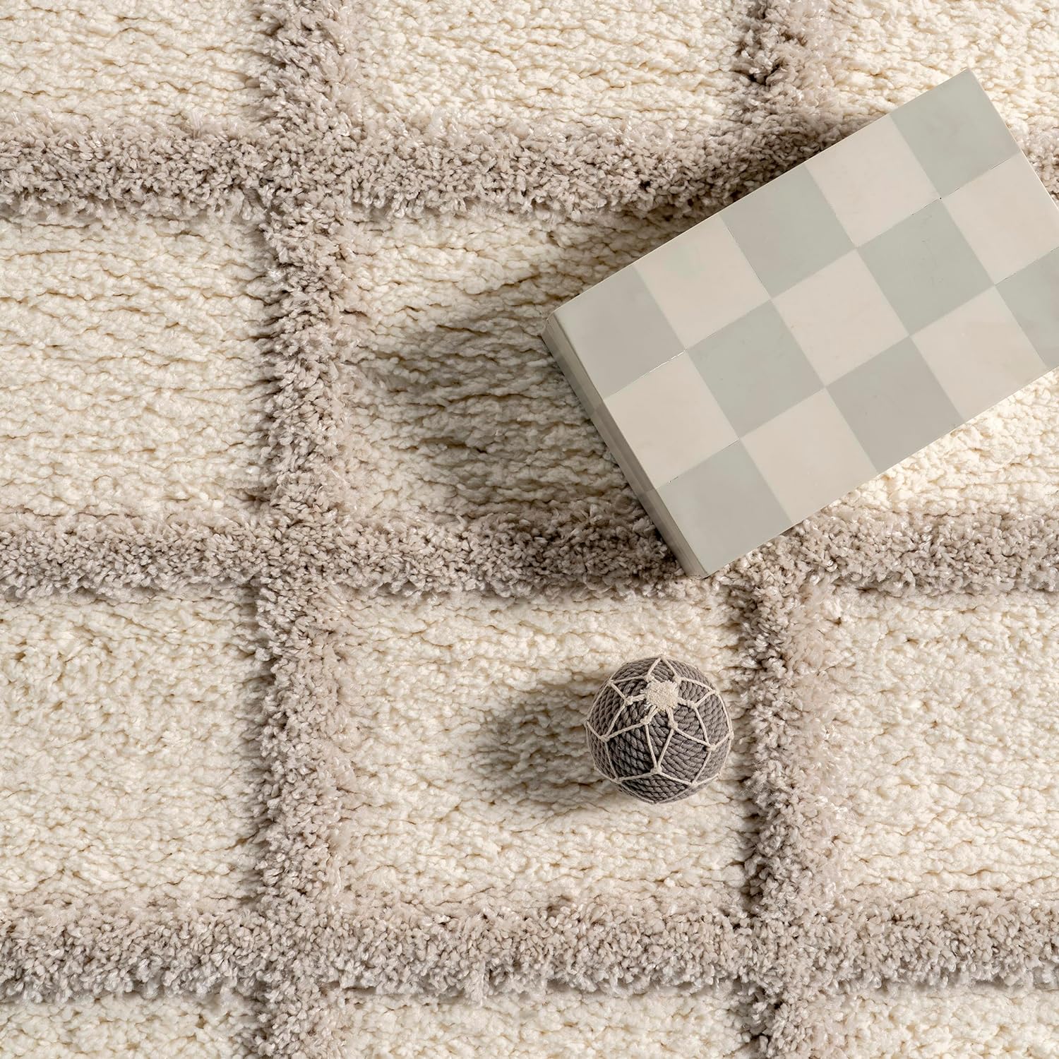 Japandi Checkered Texture Rug