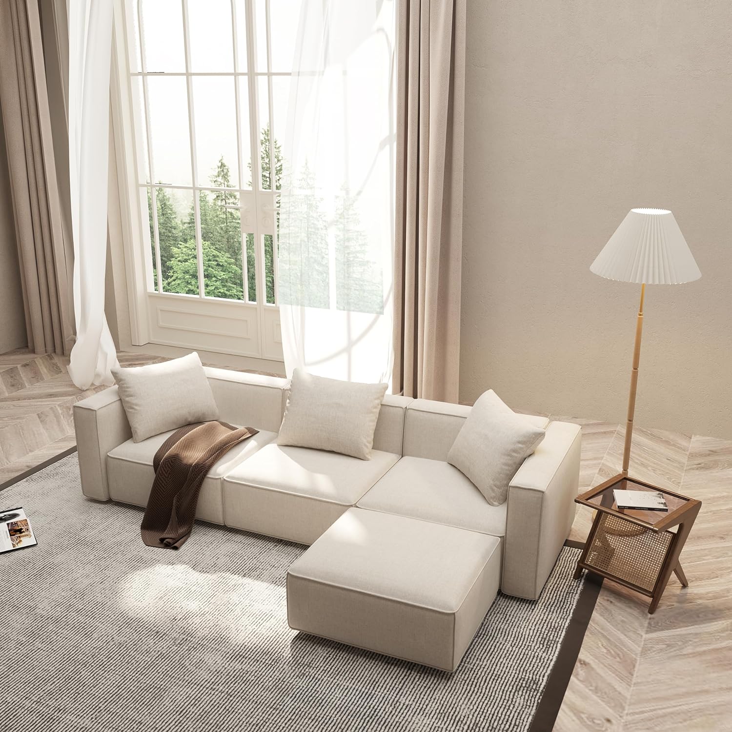 Japandi L-Shape Sectional Sofa