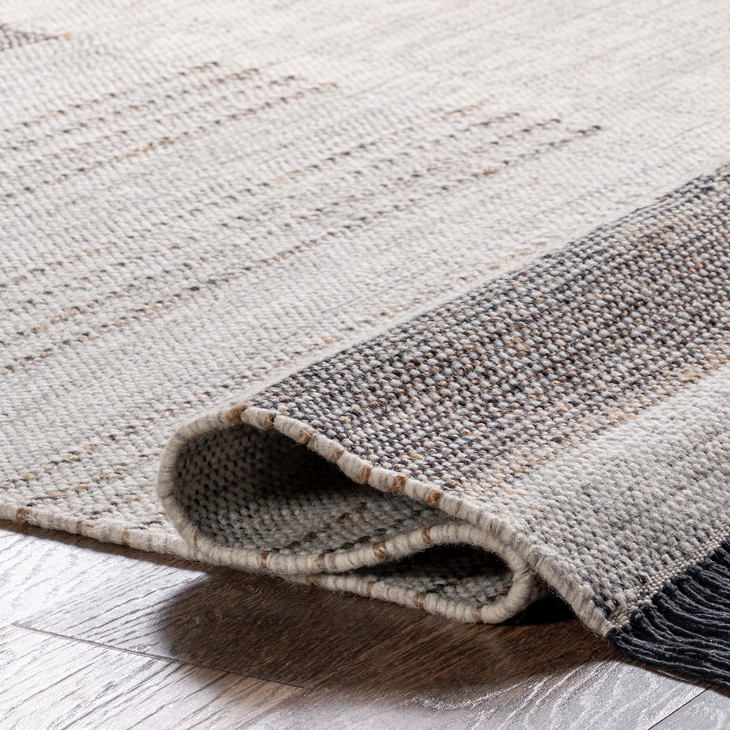 Japandi Wool Striped Rug