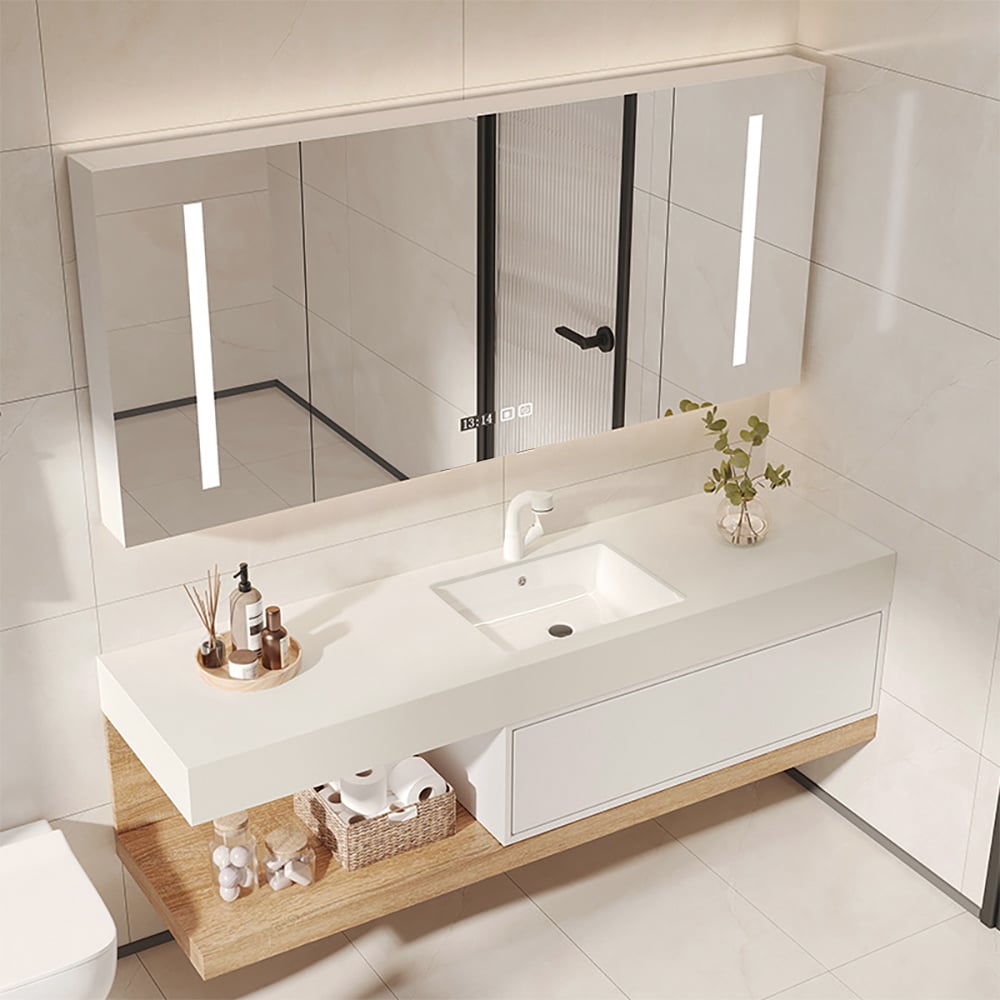 Japandi Floating Single Bathroom Vanity