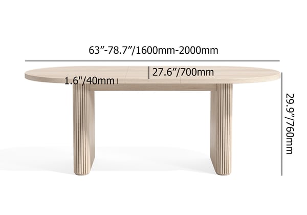 Japandi Oval Extendable Table