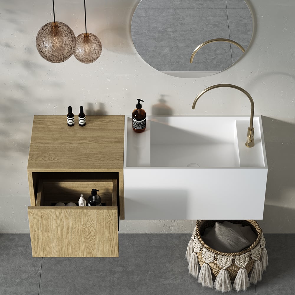 Japandi 40" Floating Bathroom Vanity