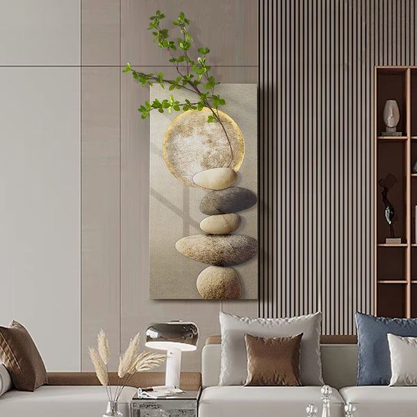 Japandi Zen Stones LED Wall Art