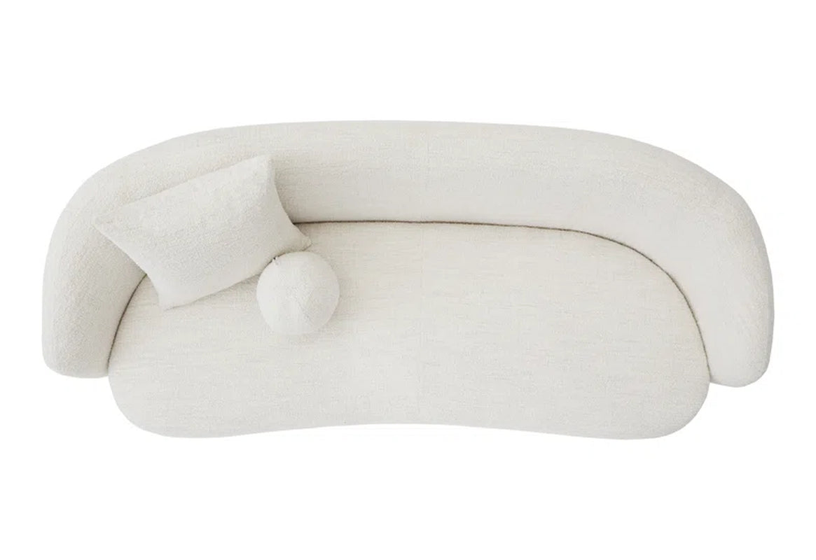 White Japandi Bouclé Sofa