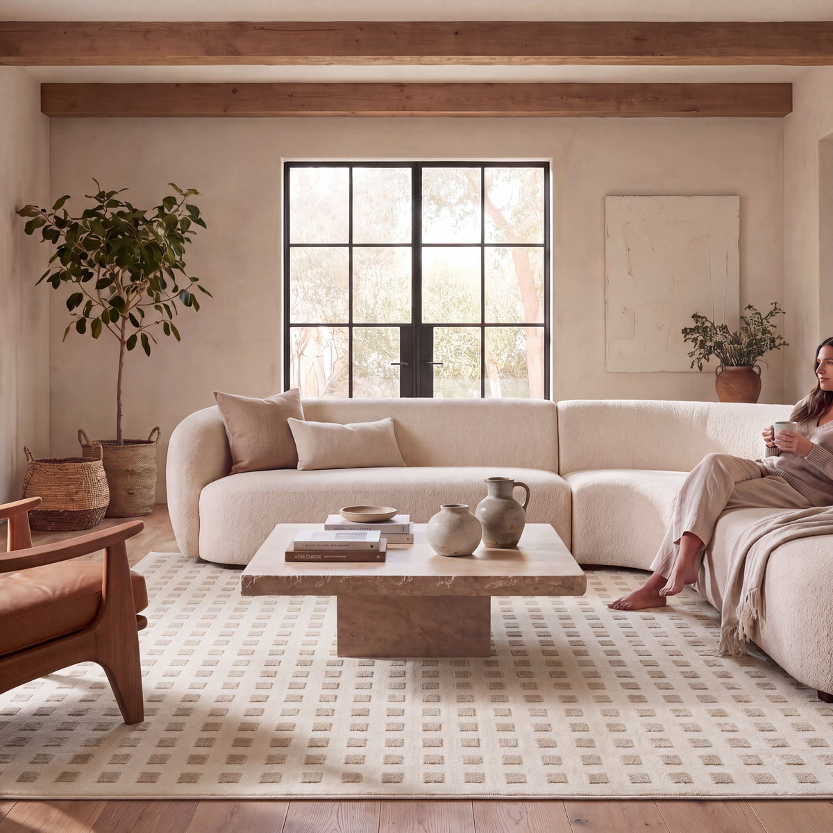 Japandi Washable Textured Rug - Lambertville – view 2