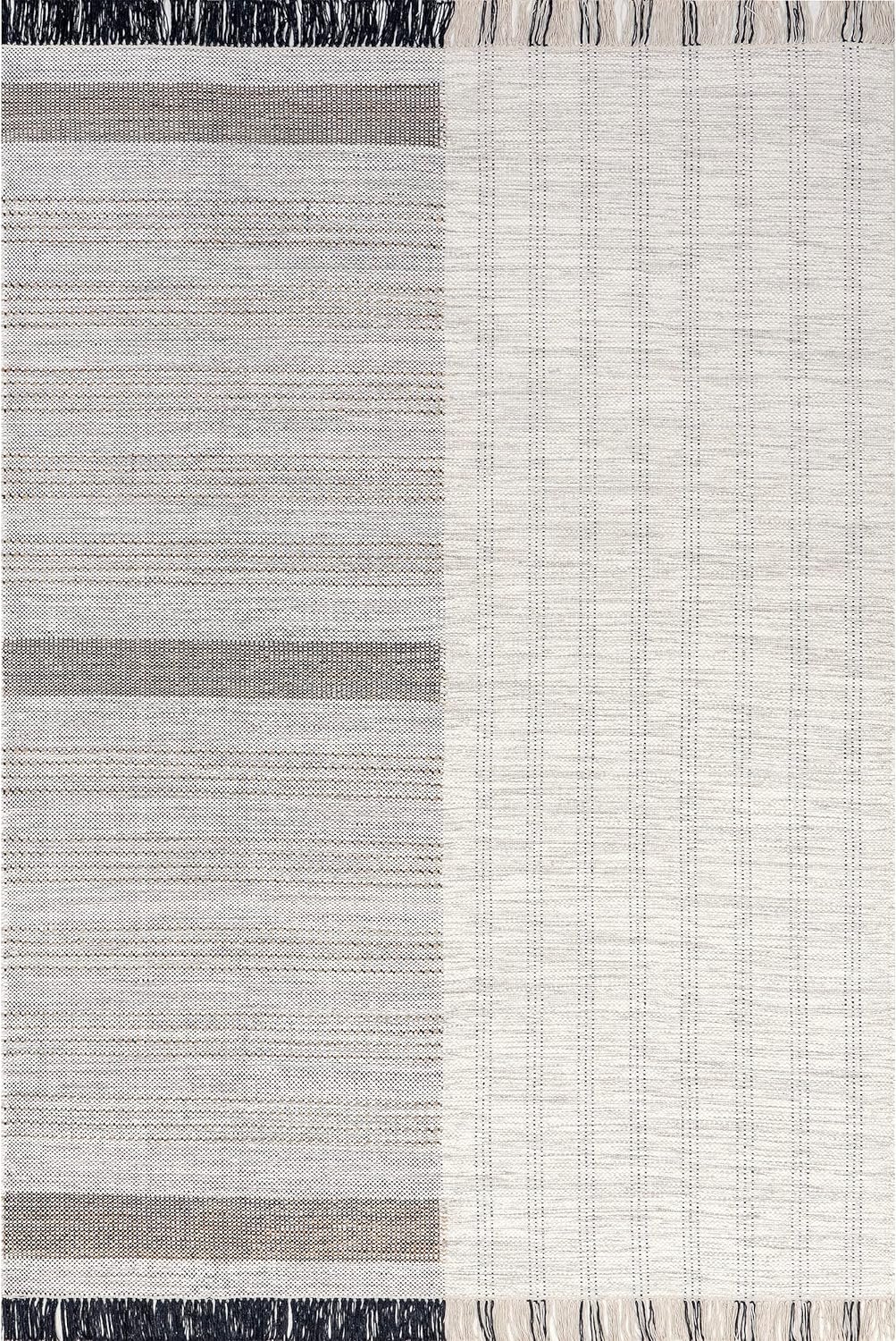 Japandi Wool Striped Rug