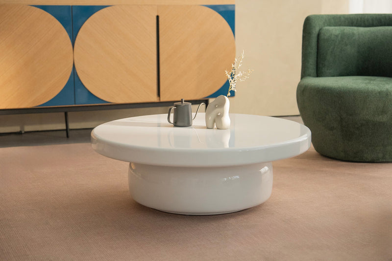 Japandi Round Go Stone Coffee Table - Seki