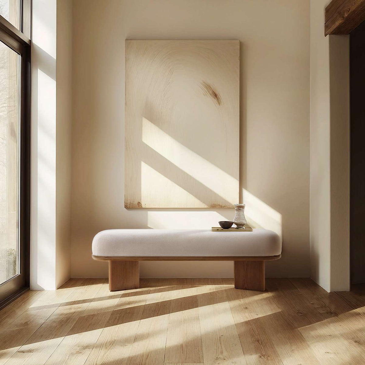 Abbey bench in a room