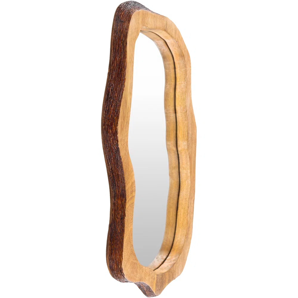 Japandi Irregular Wooden Mirror