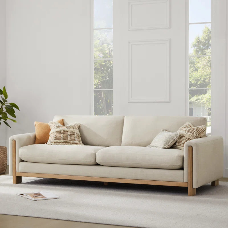 Beige Upholstered Japandi Sofa