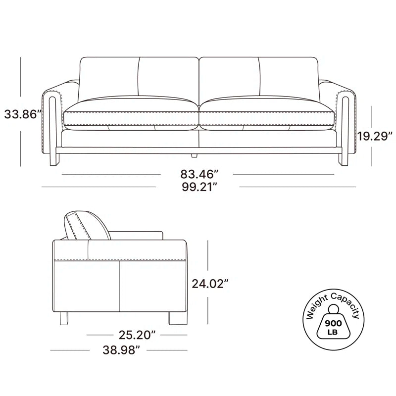 Beige Upholstered Japandi Sofa