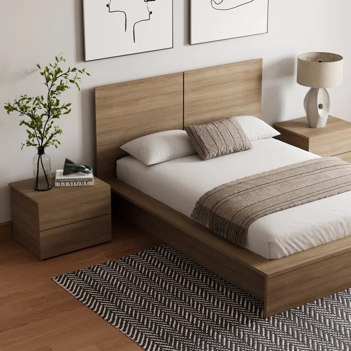 Japandi Wooden Bed Set