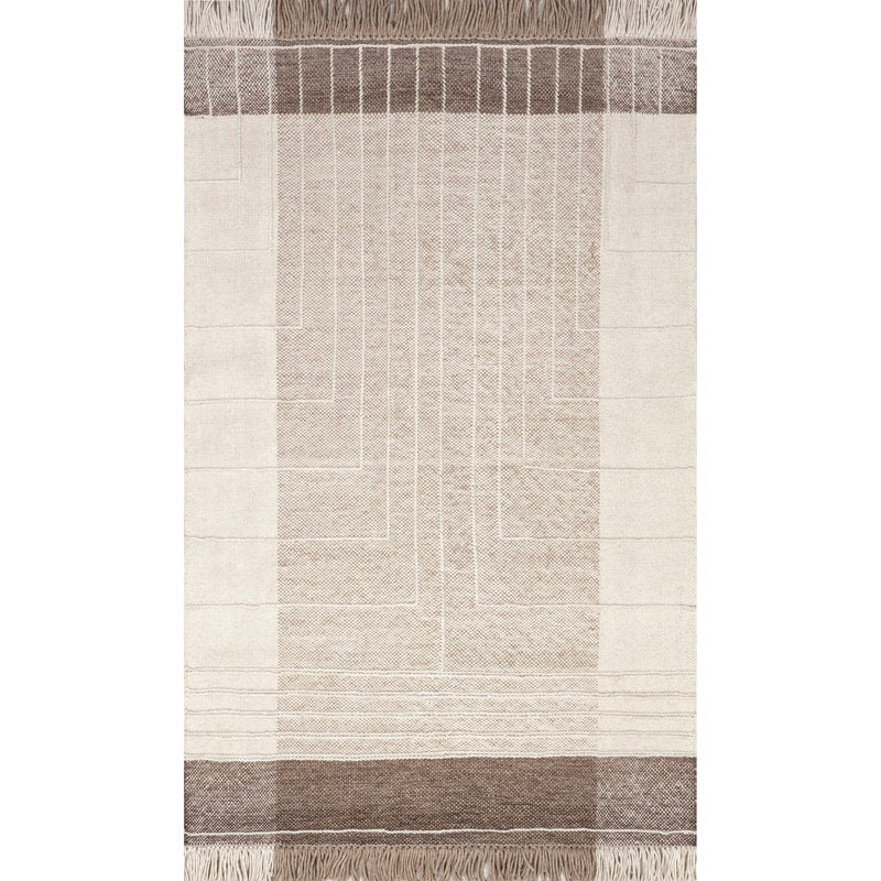 Japandi Geometric Braided Rug