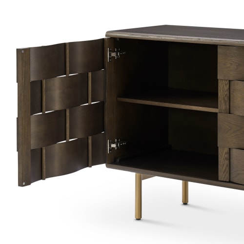 Japandi Caramel Wood Sideboard