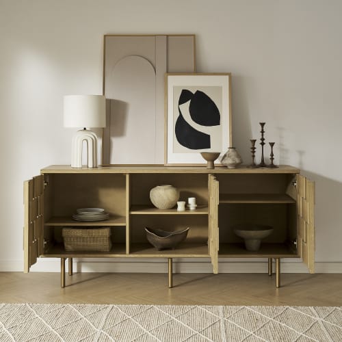 Japandi Whitewashed Oak Sideboard