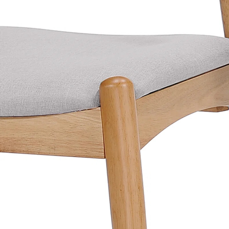 Walnut Wood & Light Gray Upholstery Japandi Dining Set – Aubray