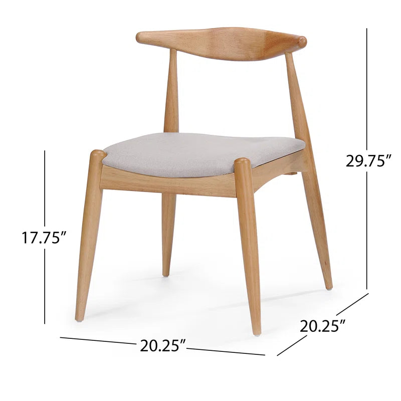 Walnut Wood & Light Gray Upholstery Japandi Dining Set – Aubray