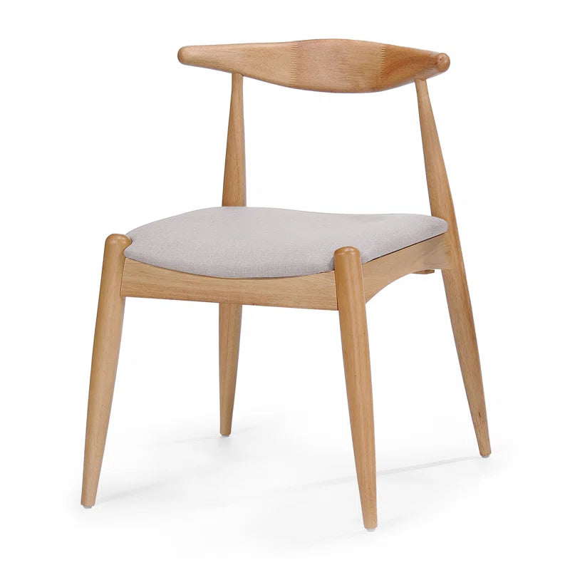 Walnut Wood & Light Gray Upholstery Japandi Dining Set – Aubray