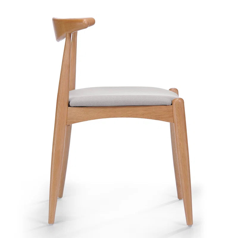 Walnut Wood & Light Gray Upholstery Japandi Dining Set – Aubray