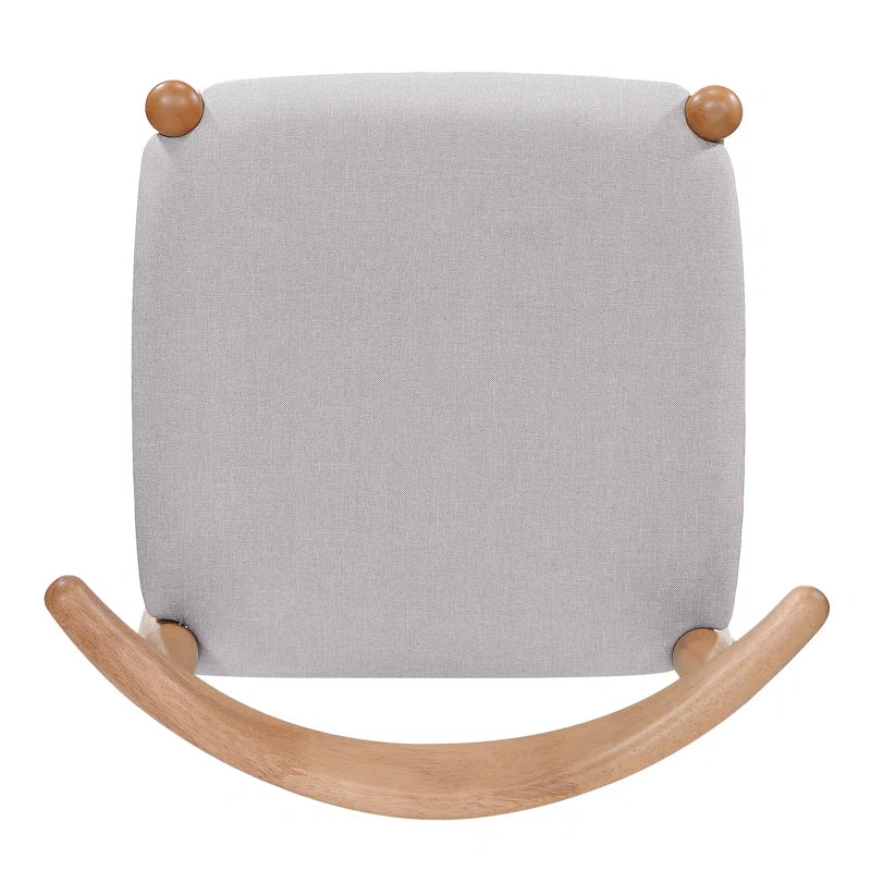 Walnut Wood & Light Gray Upholstery Japandi Dining Set – Aubray