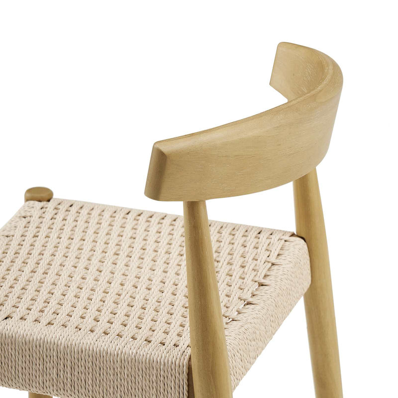 Japandi Woven Cord Counter Stool - Austen, White Wash