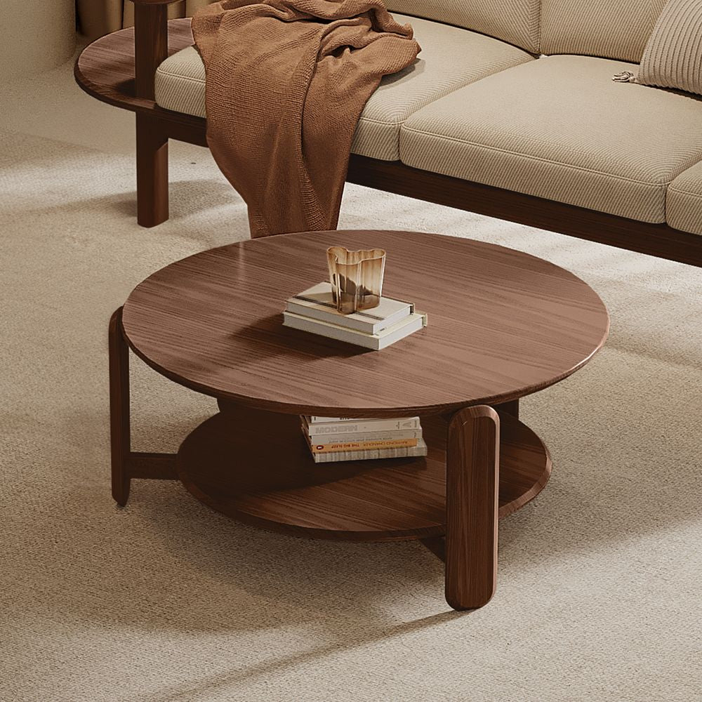 Japandi Round Two-Tier Coffee Table