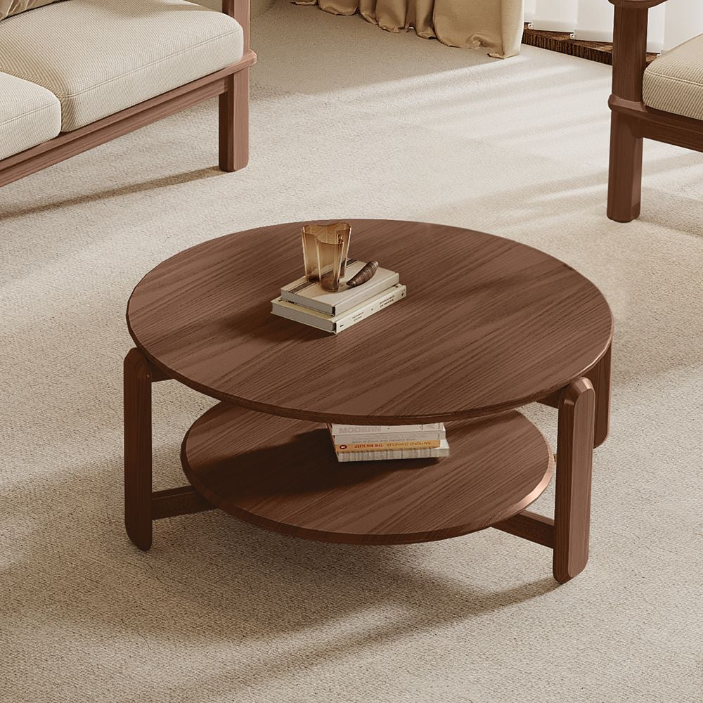 Japandi Round Two-Tier Coffee Table