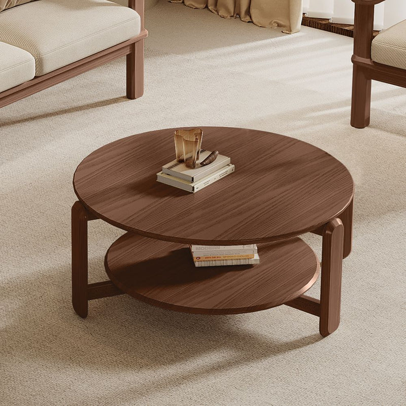 Japandi Round Two-Tier Coffee Table