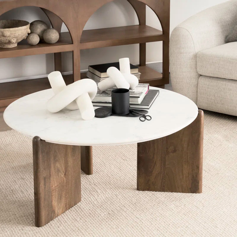 Japandi Minimalist Three-Leg Coffee Table - Brecken