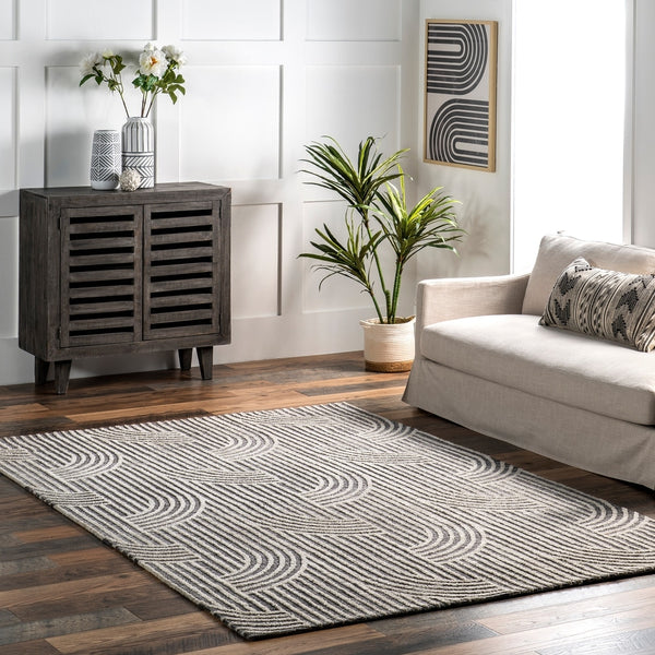 Japandi Dark Grey Rug