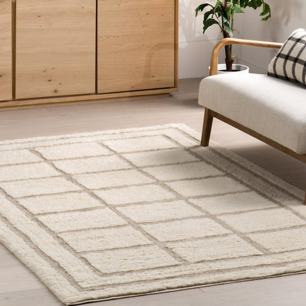 Japandi Geometric Wool Rug