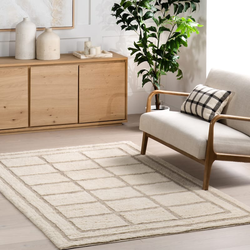 Japandi Geometric Wool Rug