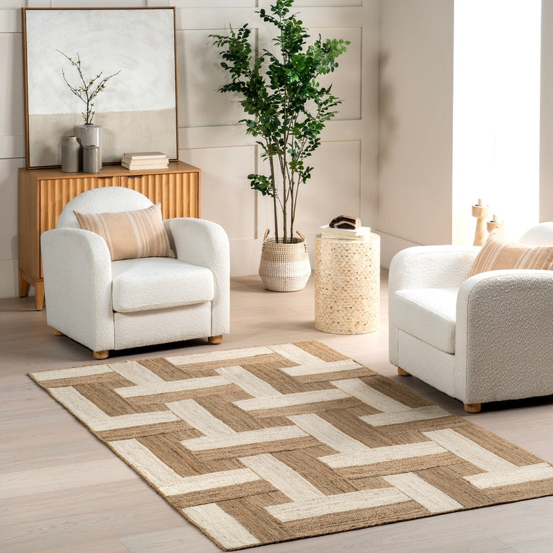 Color Jug Rug Japandi Bicolor Jute Rug