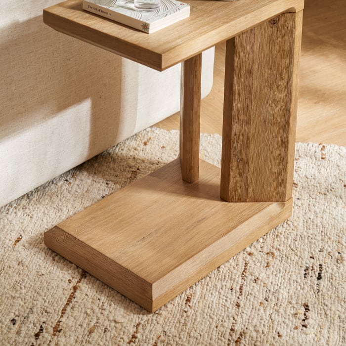 Japandi Small Wooden Side Table